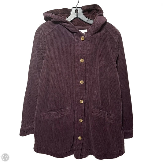 Heritage Tumbled Cord Hooded Jacket By J. Jill In Maroon, Size: S