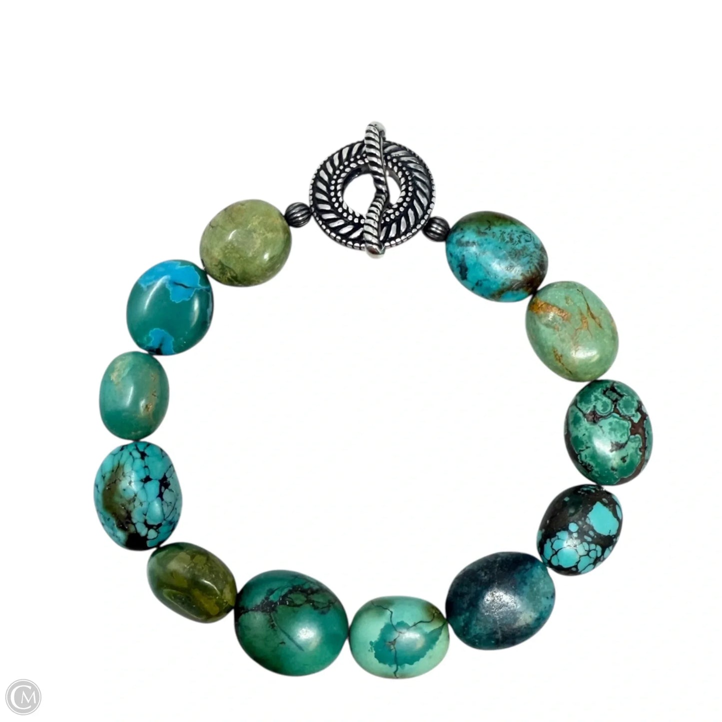 Sterling Silver & Turquoise Beaded Bracelet By Carolyn Pollack