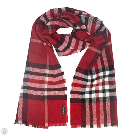 100% Cashmere Fringed Plaid Scarf By Fraas