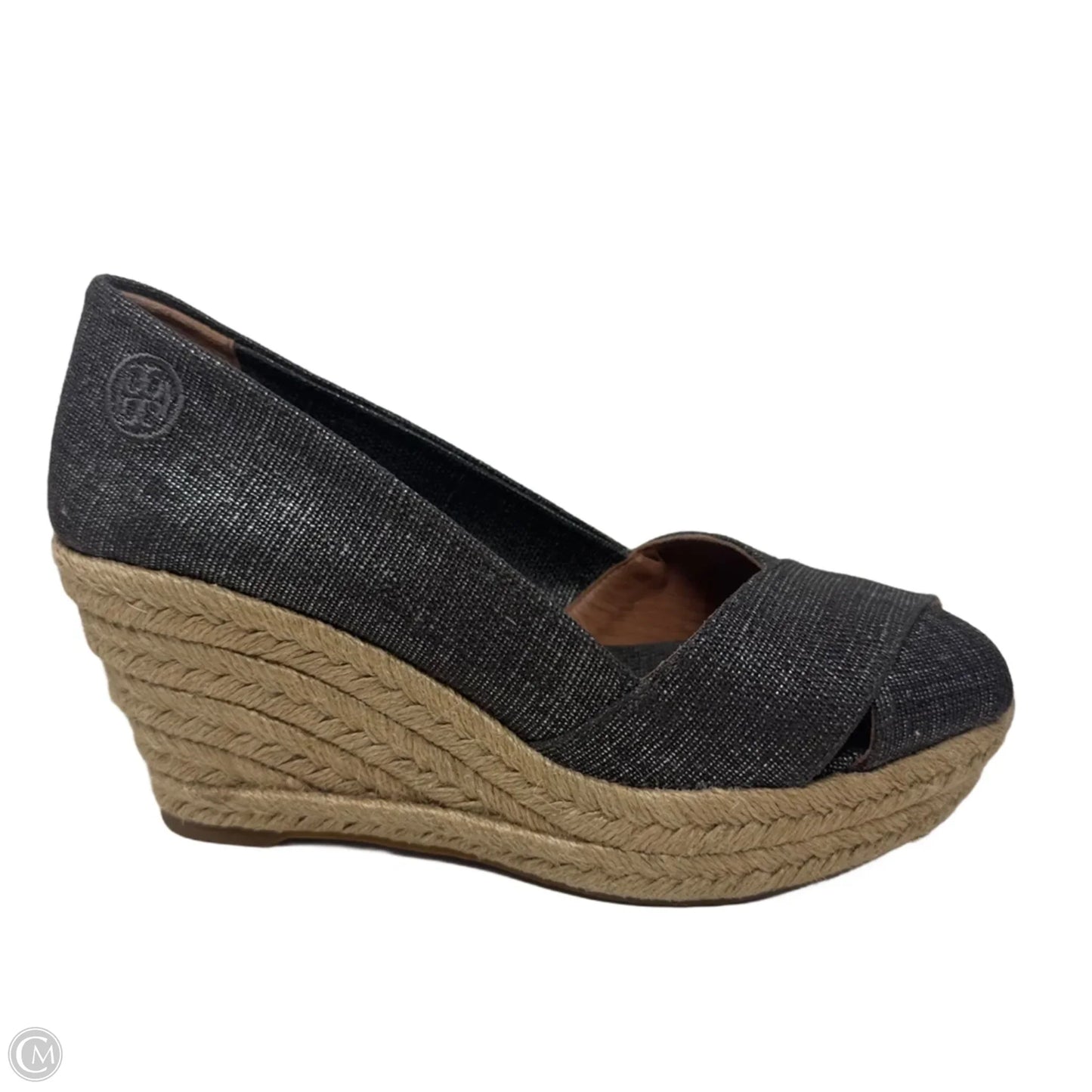 Filipa Wedge Espadrilles Designer By Tory Burch In Pewter, Size: 8