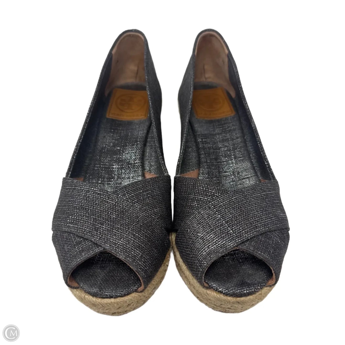 Filipa Wedge Espadrilles Designer By Tory Burch In Pewter, Size: 8