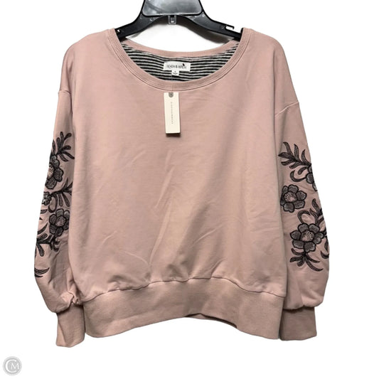 Embroidered Sweatshirt Crewneck By Reath & Wren In Pink, Size: M