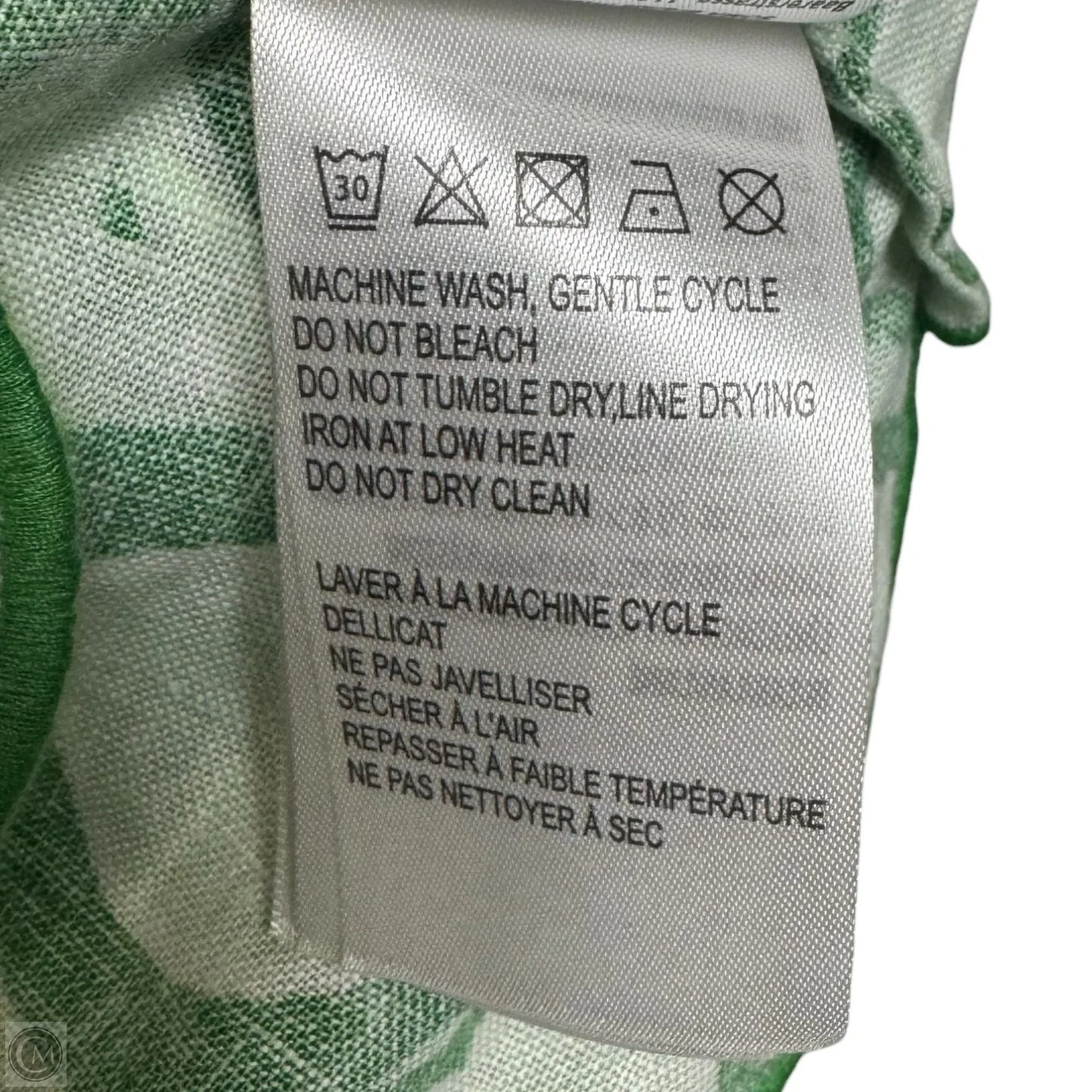 Color Festival Linen Cropped Blouse By Farm Rio In Festival Green, Size: S