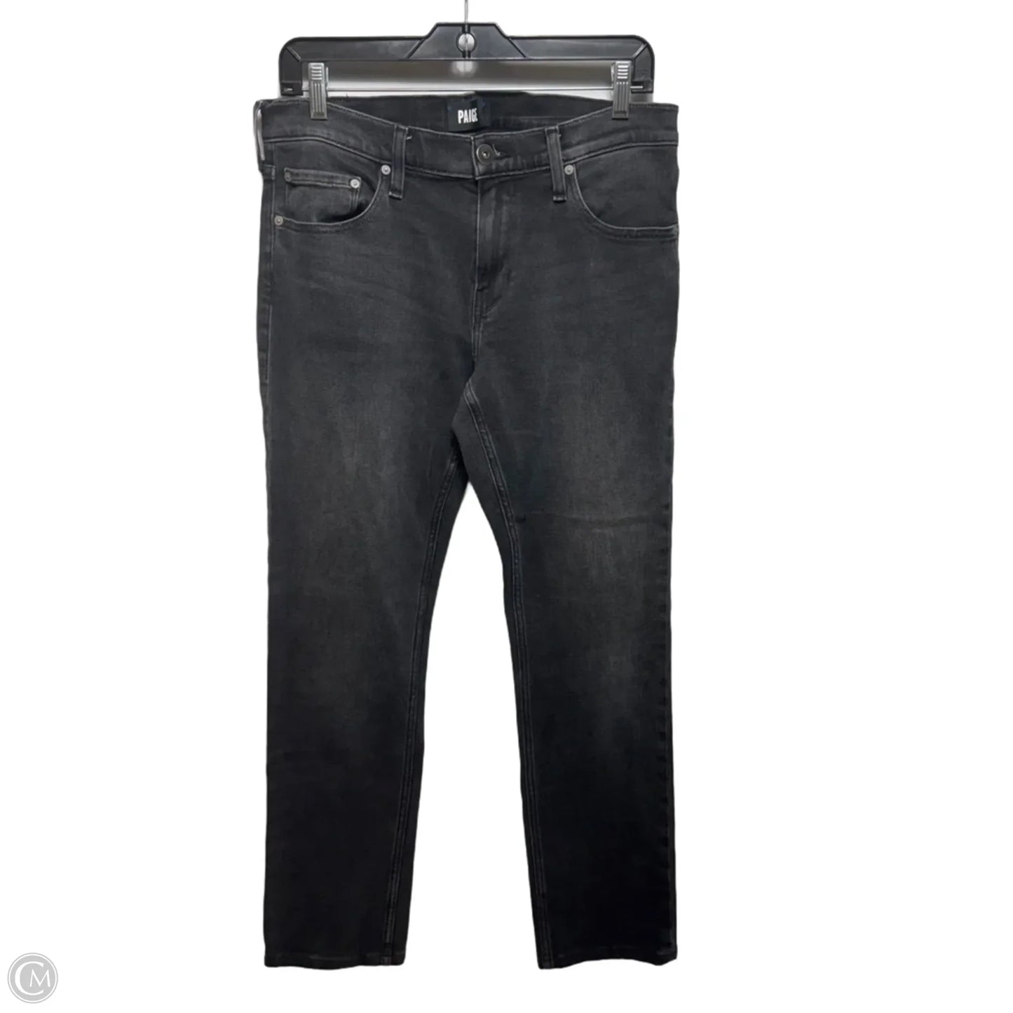 Jeans Skinny By Paige In Black Denim, Size: 10