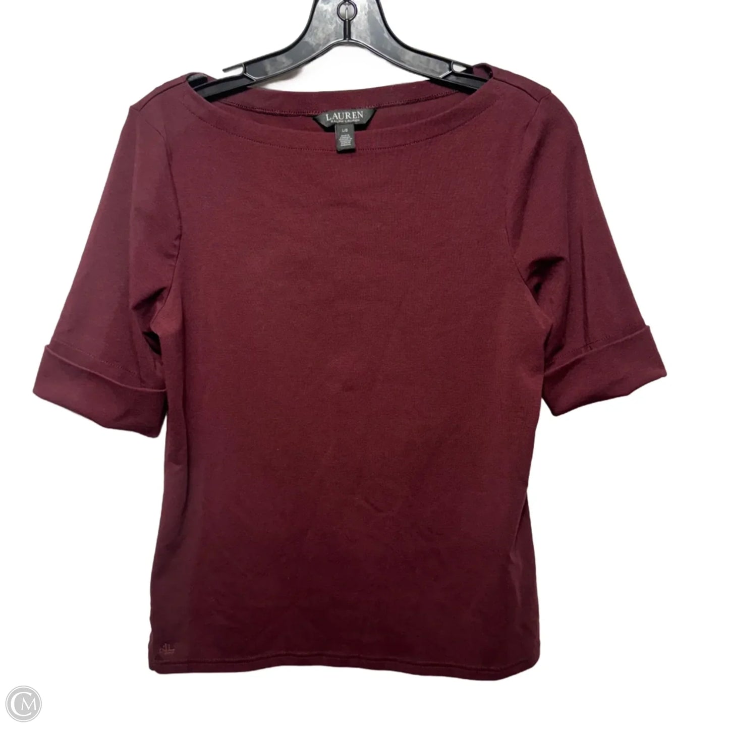Top Short Sleeve By Lauren By Ralph Lauren In Maroon, Size: L
