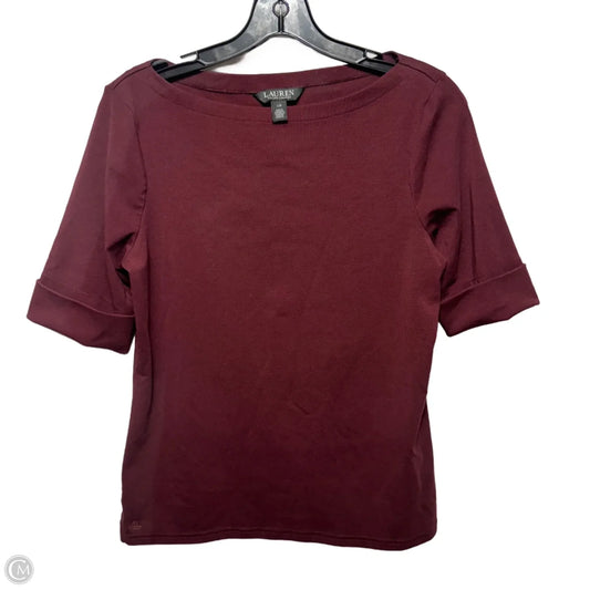 Top Short Sleeve By Lauren By Ralph Lauren In Maroon, Size: L