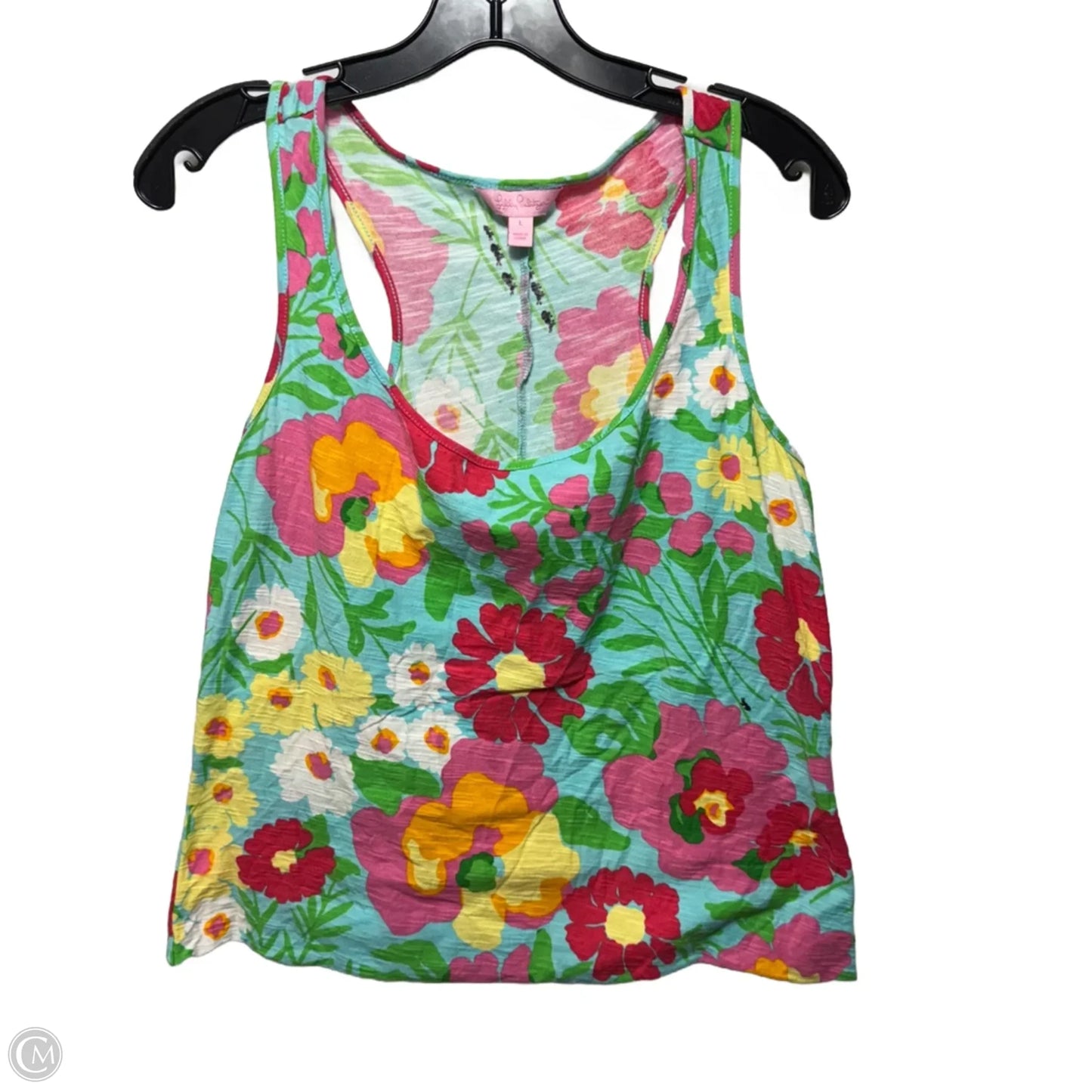 Top Sleeveless Designer By Lilly Pulitzer In Floral Print, Size: L