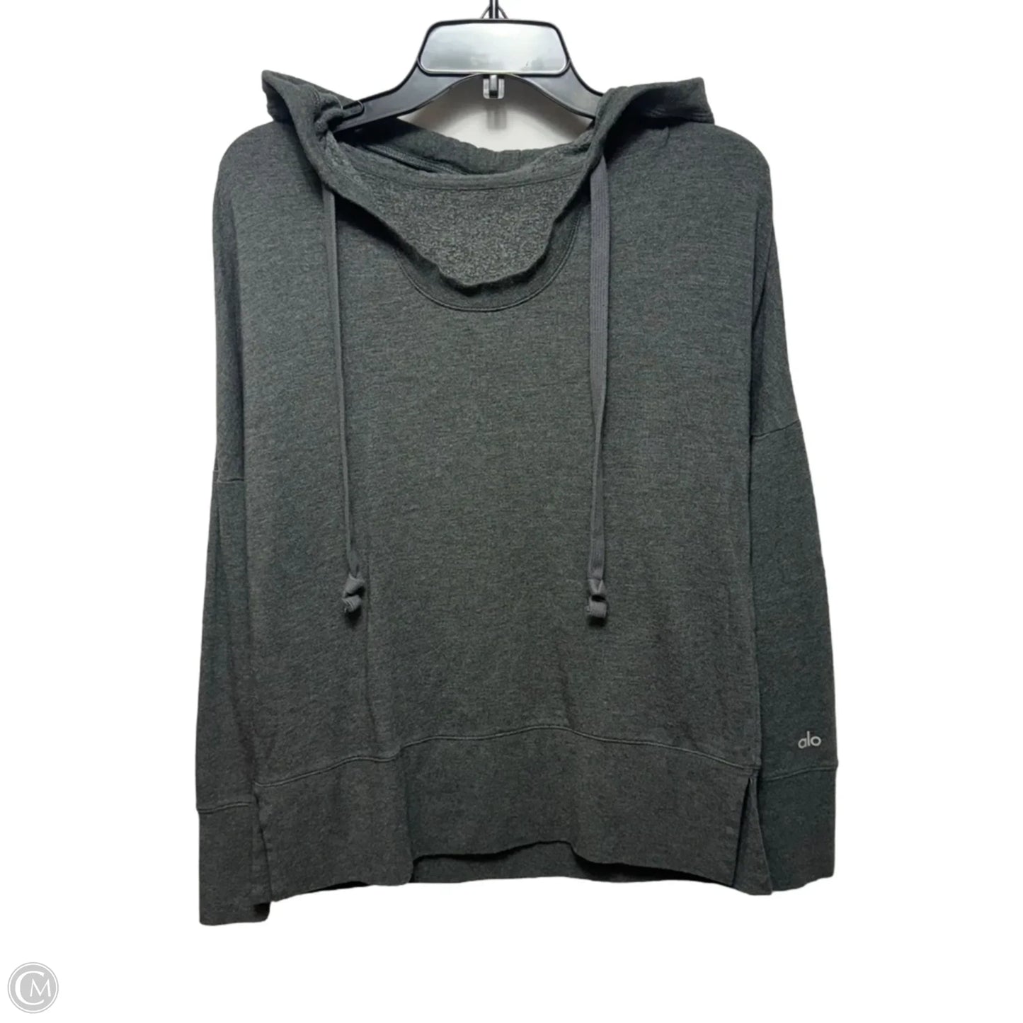 Athletic Sweatshirt Hoodie By Alo In Grey, Size: S