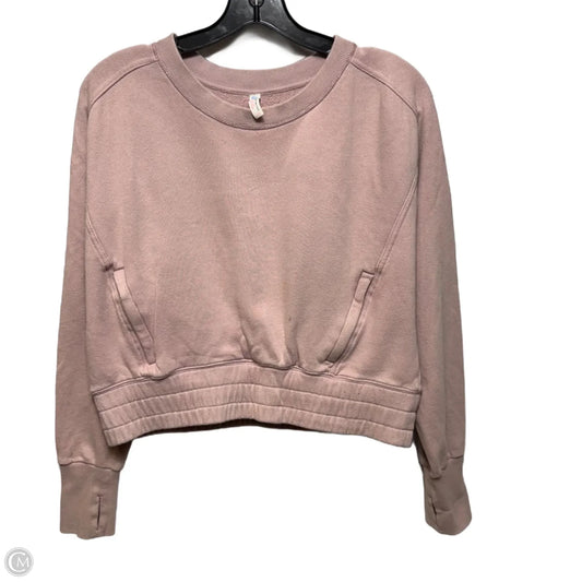 Pullover Cropped Athletic Sweatshirt By Free People Movement In Pink, Size: XS