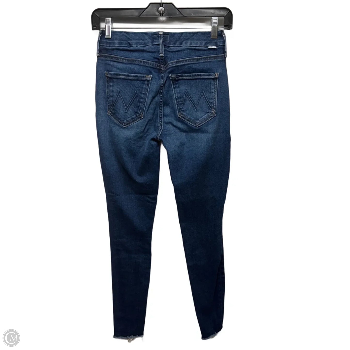 Looker Fray Jeans Skinny By Mother In Blue Denim, Size: 0