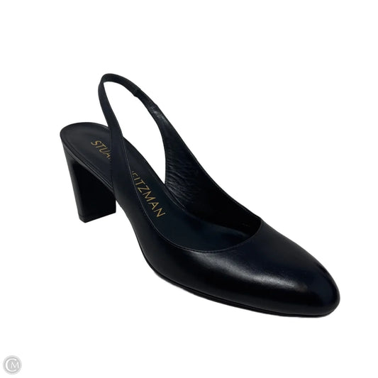 Slingback Block Heel Shoes Designer By Stuart Weitzman In Black, Size: 8