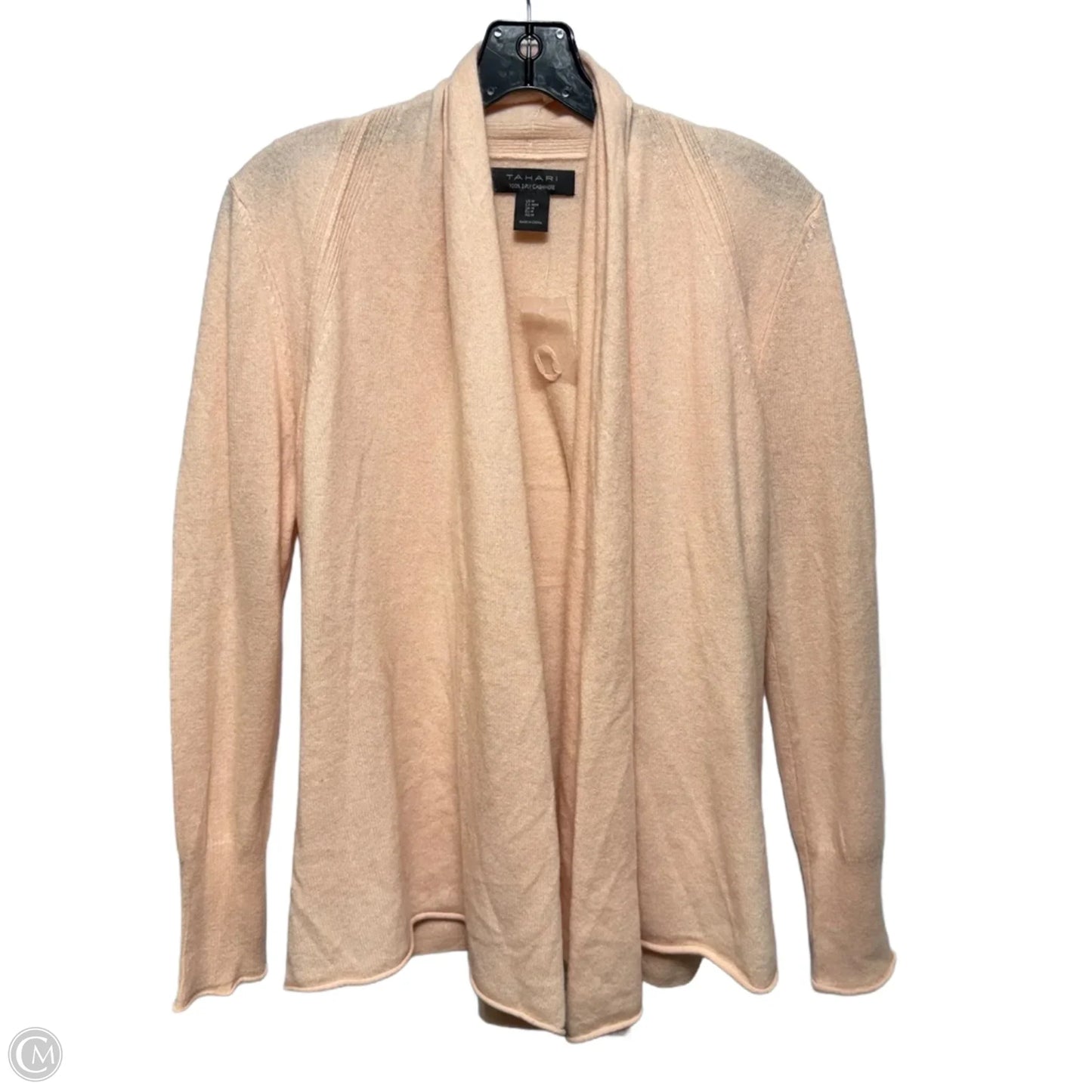 Sweater Cardigan Cashmere By Tahari In Peach, Size: M