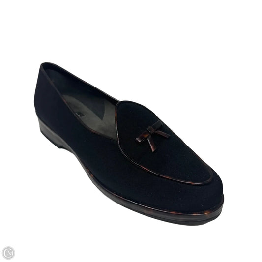 Vintage Tortoiseshell Trim Shoes Designer By Stuart Weitzman In Black & Brown, Size: 6