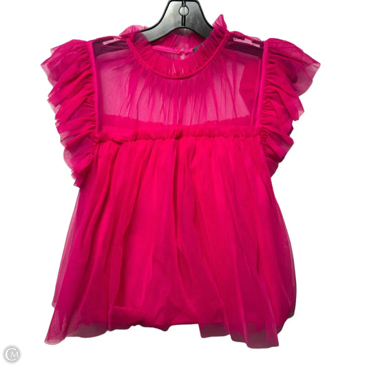 Ruffle Top Short Sleeve By Sunday In Brooklyn In Pink, Size: M