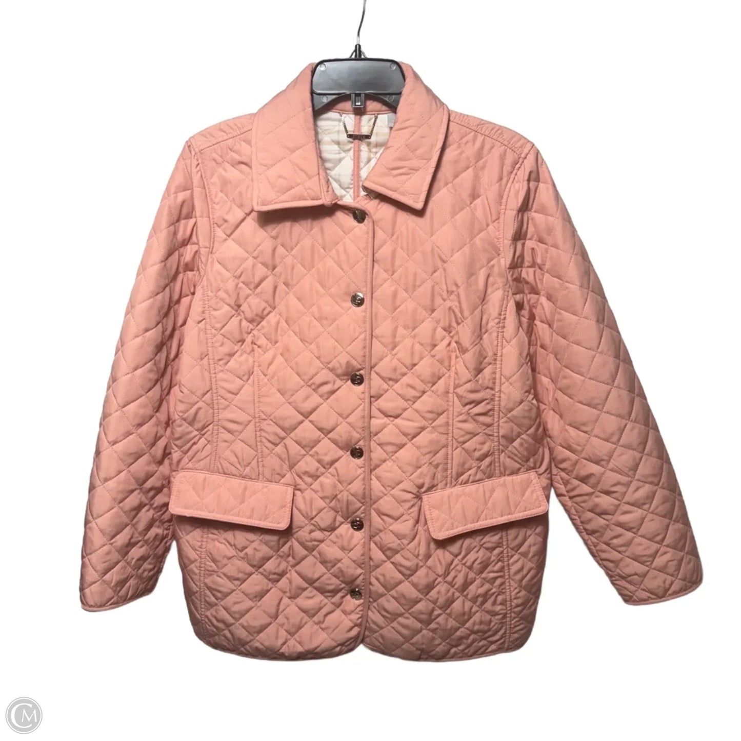 Jacket Puffer & Quilted By Chicos In Pink, Size: 12/14