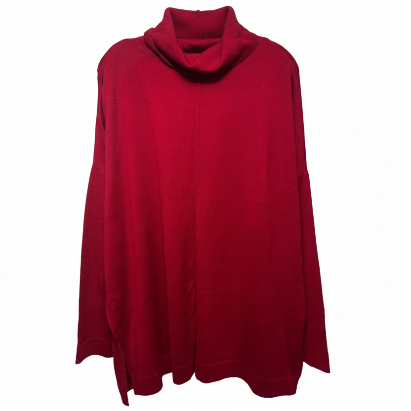 Merino Wool Sweater By Eileen Fisher In Red, Size: Xl