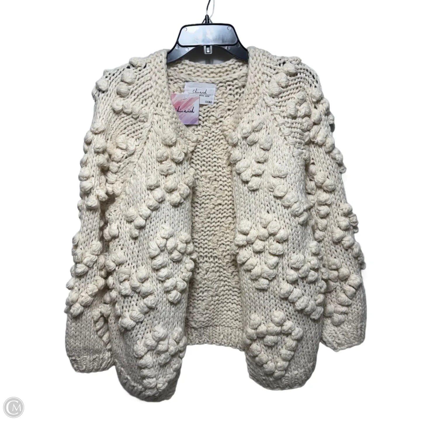 Knit Your Love Cardigan acrylic-wool blend By Chicwish In Cream, Size: M