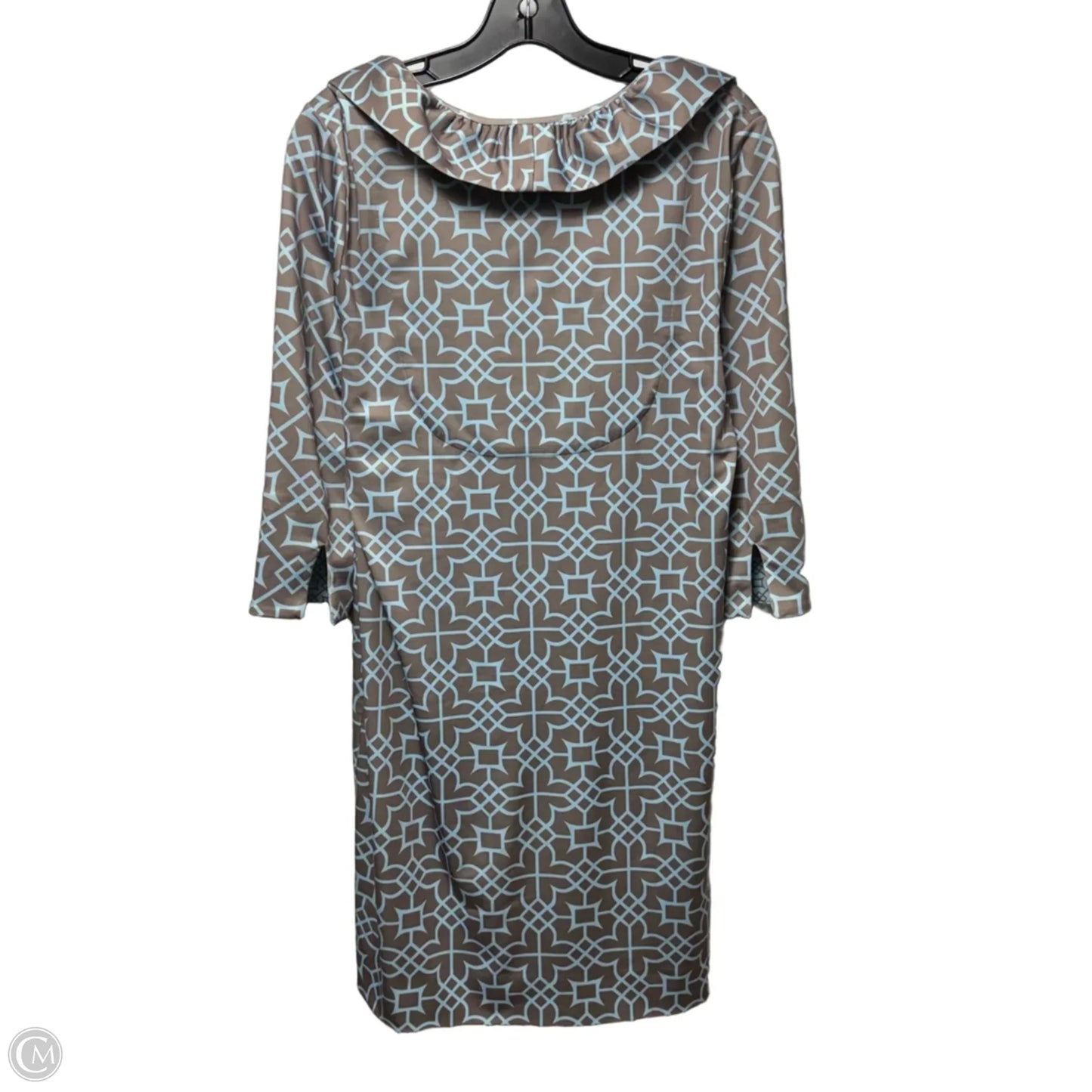 Ruffneck Jersey Dress By Gretchen Scott In Blue & Brown, Size: L