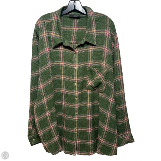 Top Long Sleeve By Lane Bryant In Plaid Pattern, Size: 26/28