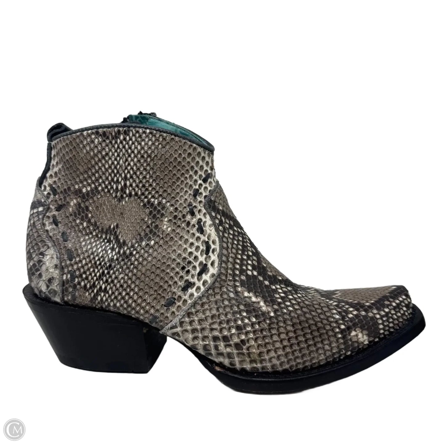 Python Snip Toe Boots Western By Corral In Snakeskin Print, Size: 8.5