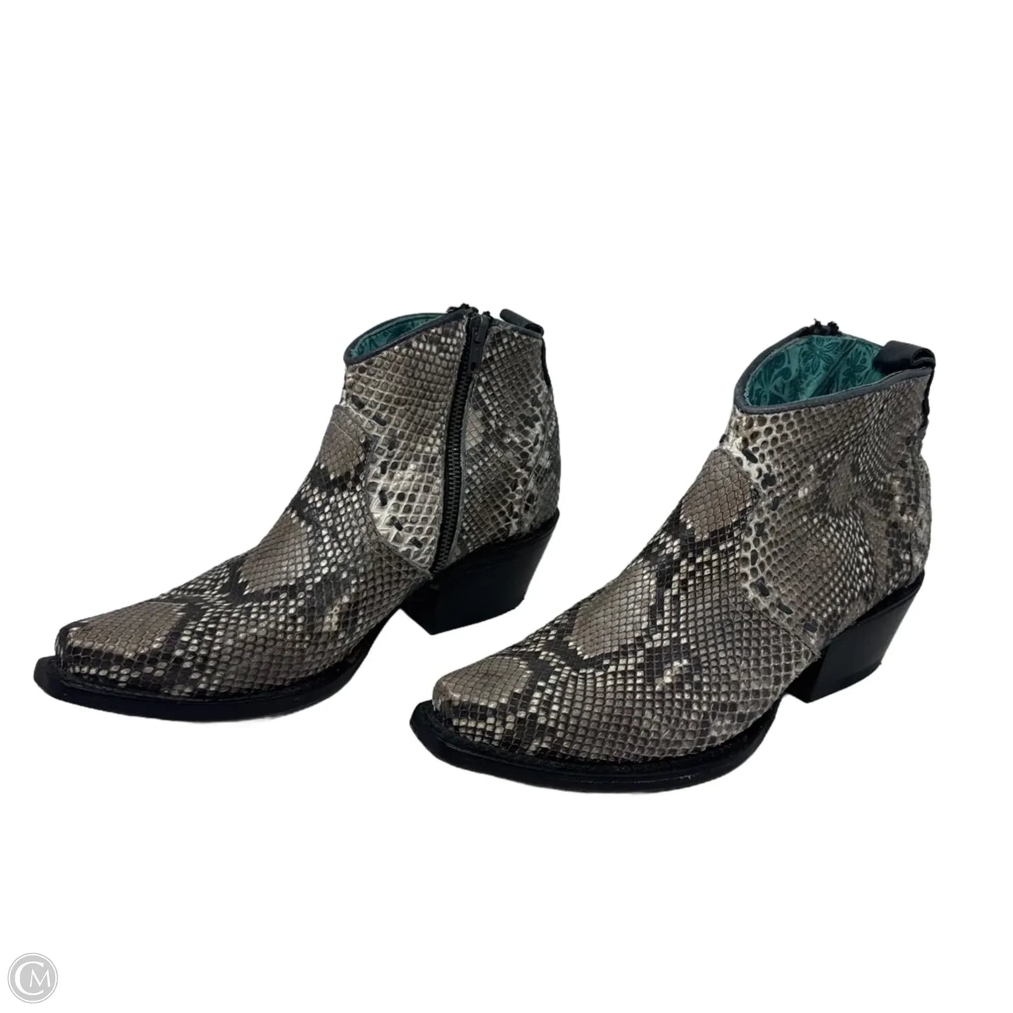 Python Snip Toe Boots Western By Corral In Snakeskin Print, Size: 8.5