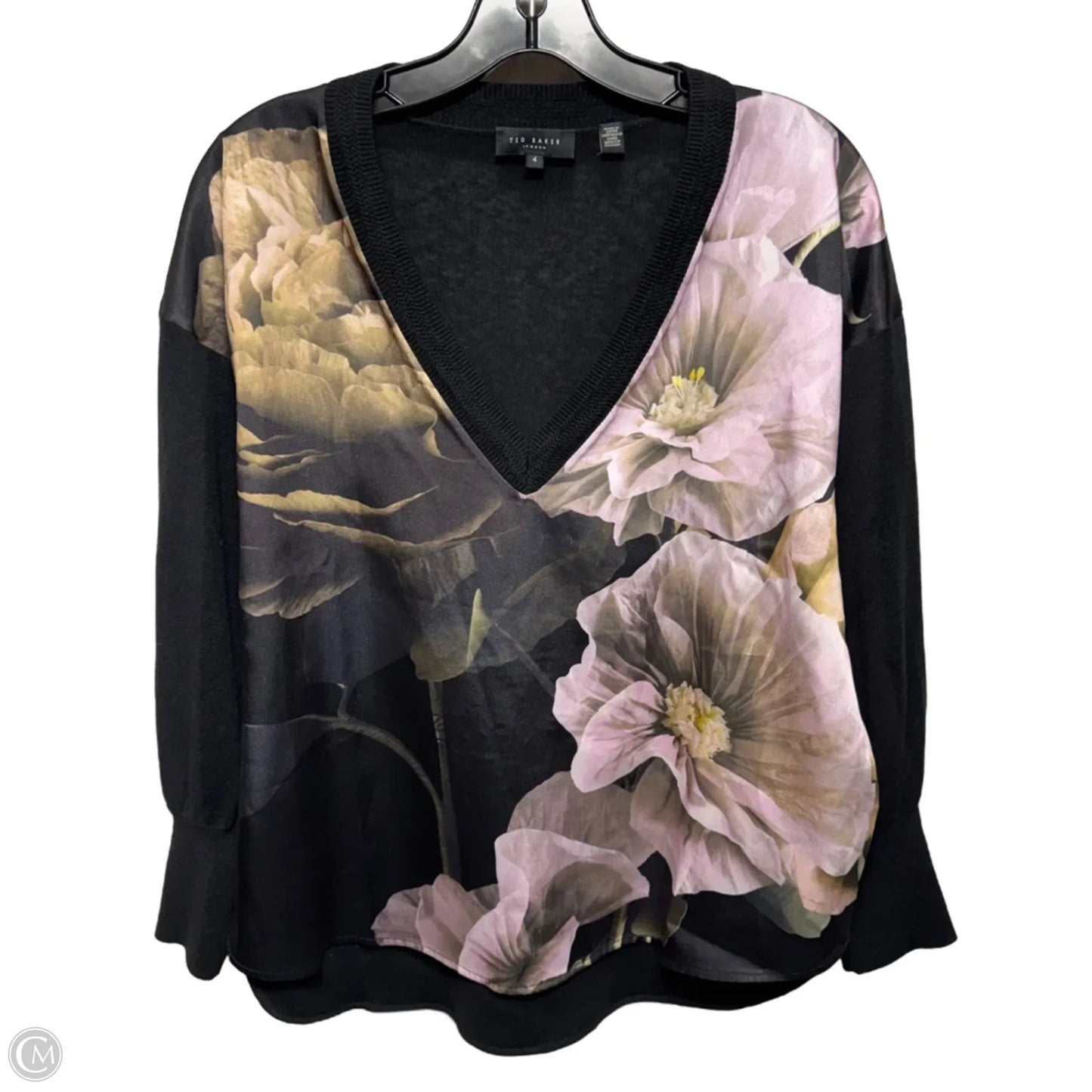 Hanaly High-Low Sweater By Ted Baker In Floral Print, Size: M