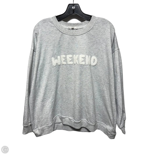 “Weekend” Sweatshirt Crewneck By Workshop In Grey, Size: 1x