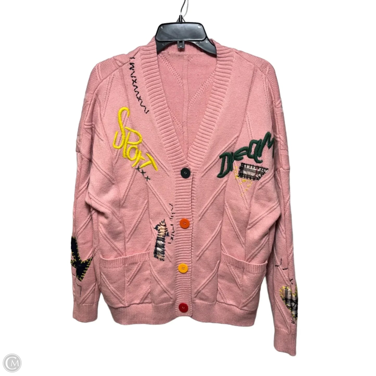 Sweater Cardigan By ebossy In Pink, Size: L