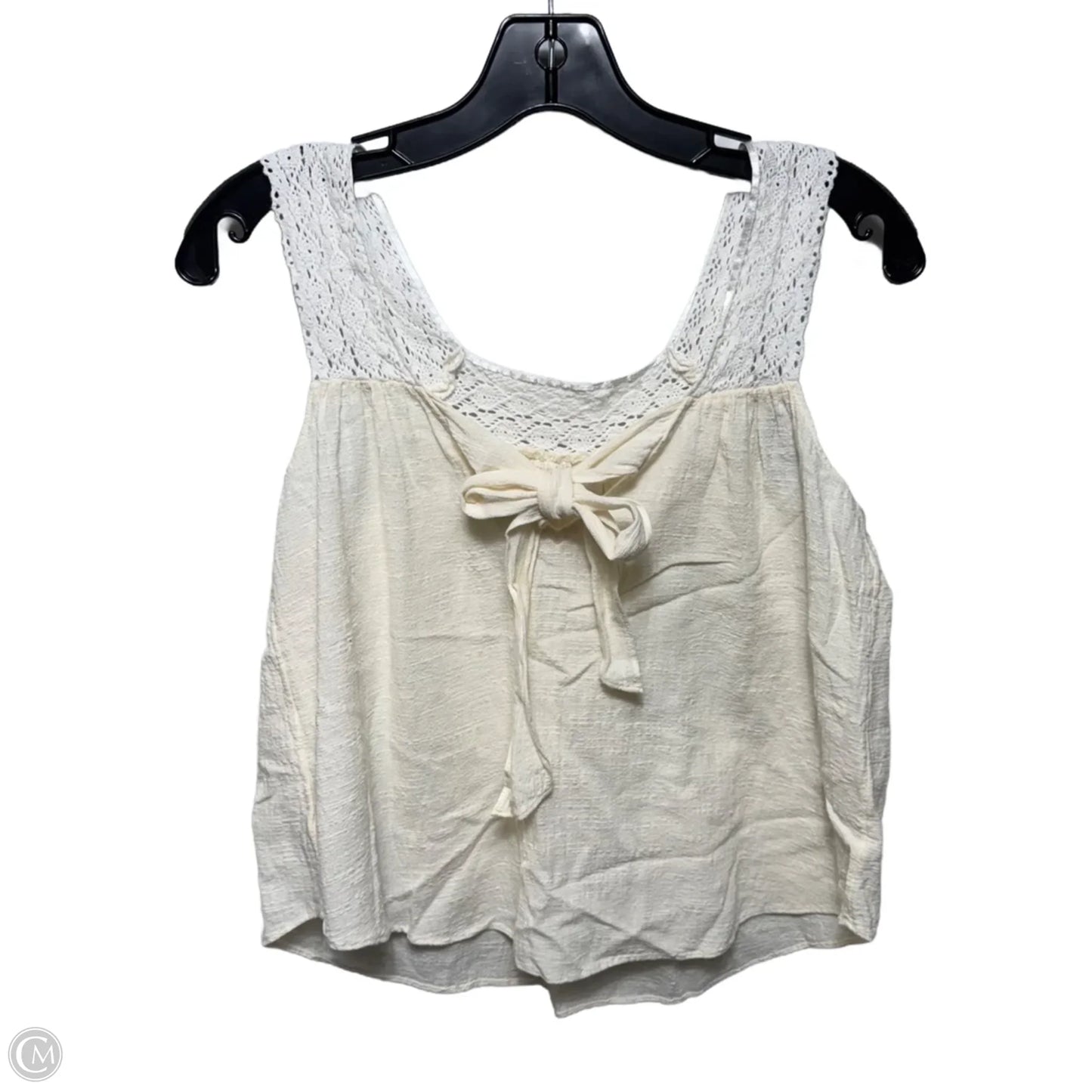 Crochet Lace Tie Back Top Sleeveless By Madewell In Cream, Size: XS