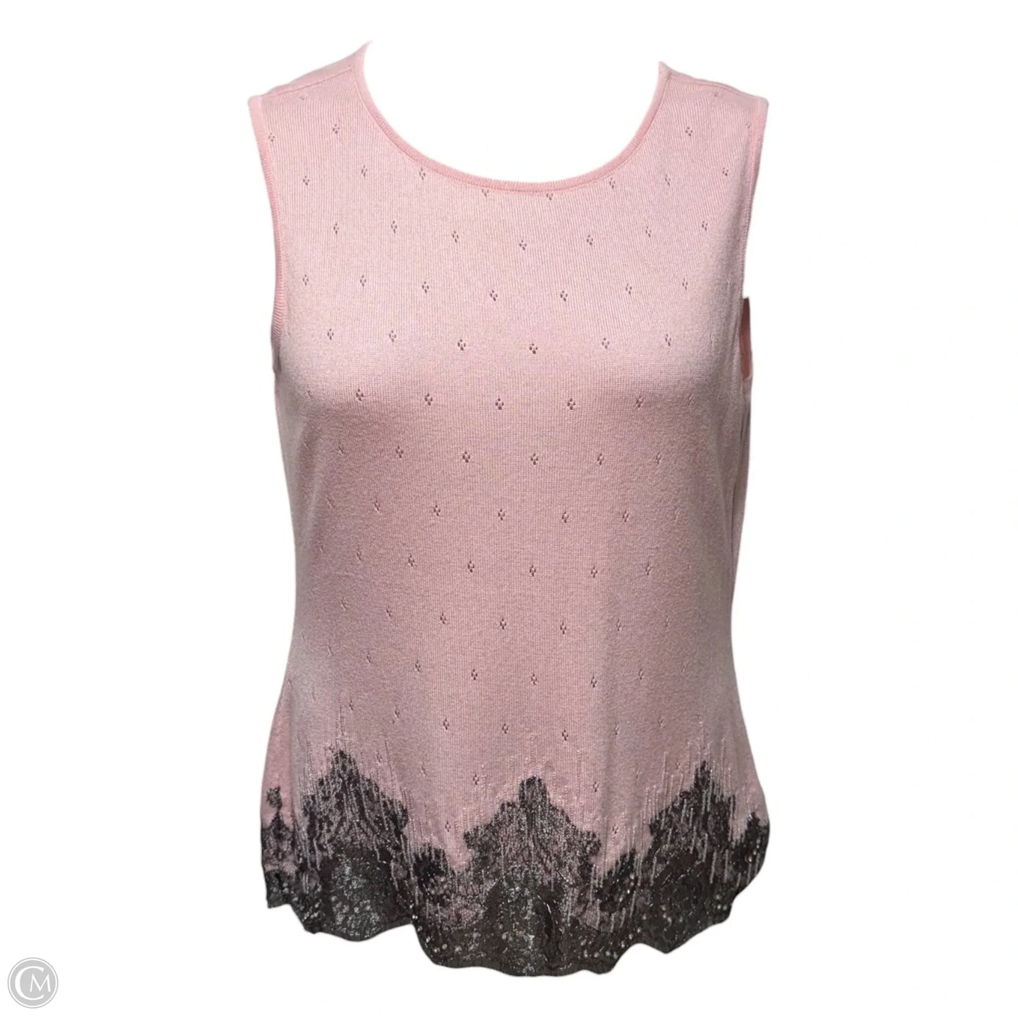 Cashmere Silk Blend Cardigan Sweater Twin Set Designer By Escada In Pink, Size: M