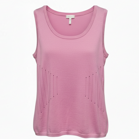 Wool Knit Tank Top Sleeveless Designer By Escada In Pink, Size: M (40 EU)
