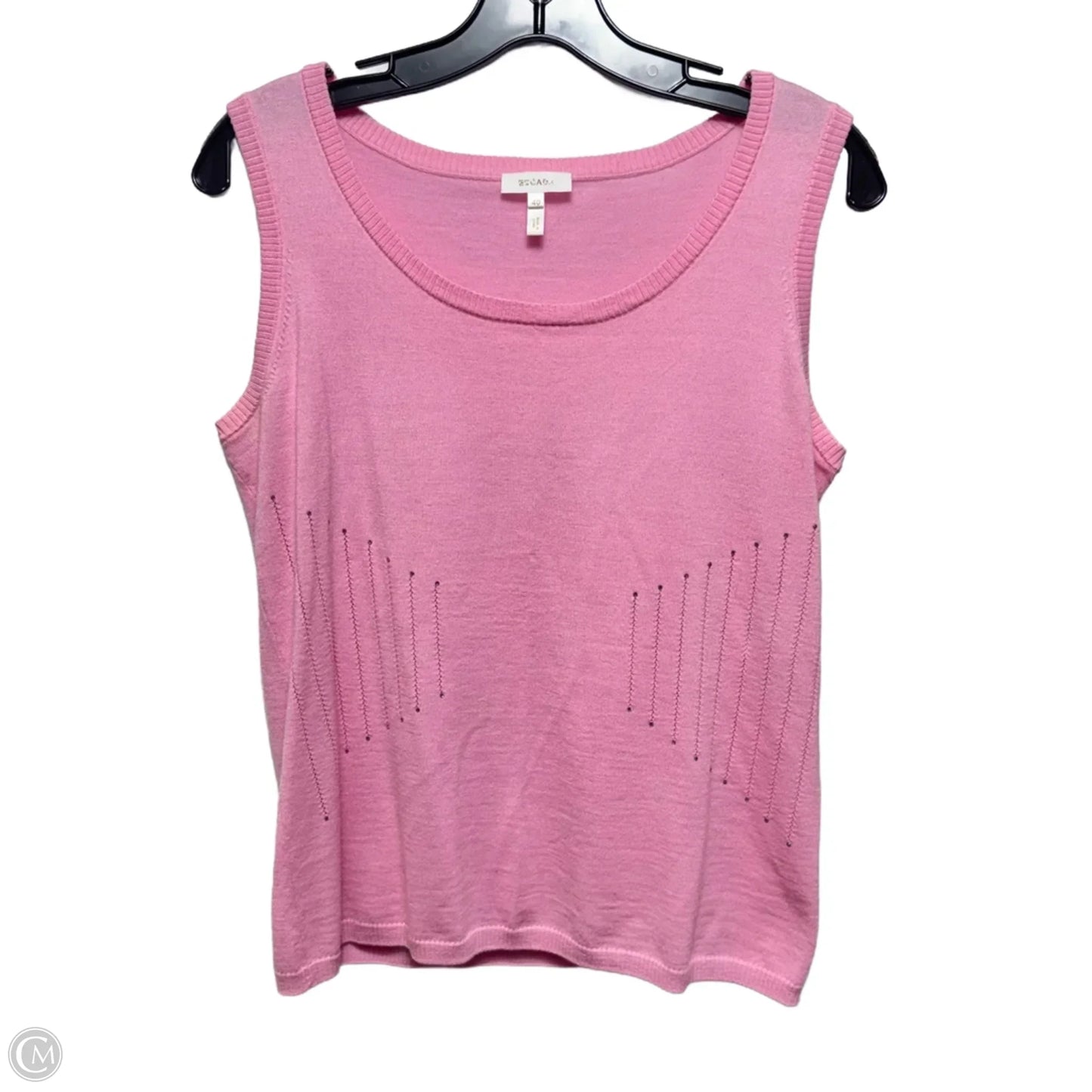 Wool Knit Tank Top Sleeveless Designer By Escada In Pink, Size: M (40 EU)