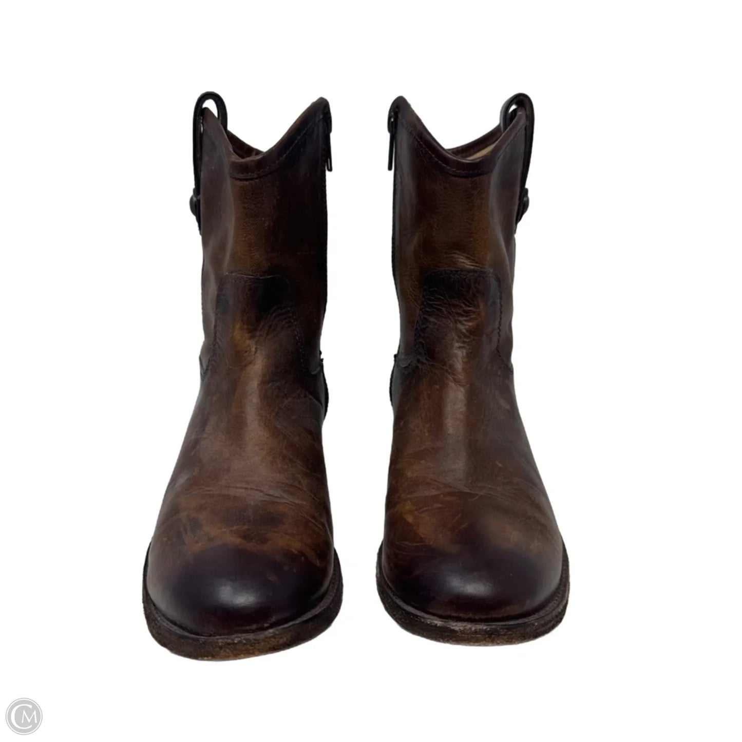 Melissa Button Short Boots Designer By Frye In Brown, Size: 6.5