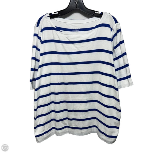 Top Short Sleeve By Chicos In Striped Pattern, Size: Xxl