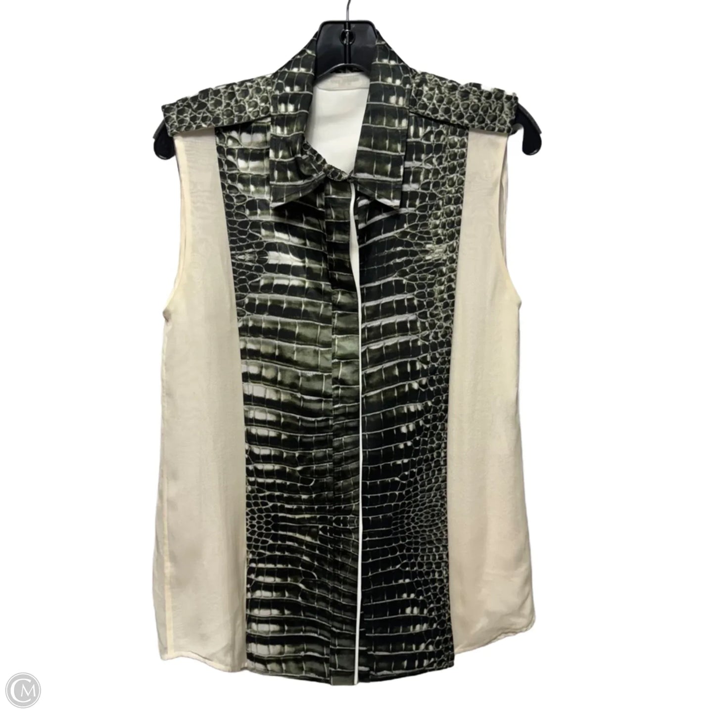 Silk Croc Blouse Sleeveless By Reed Krakoff In Snakeskin Print, Size: 8