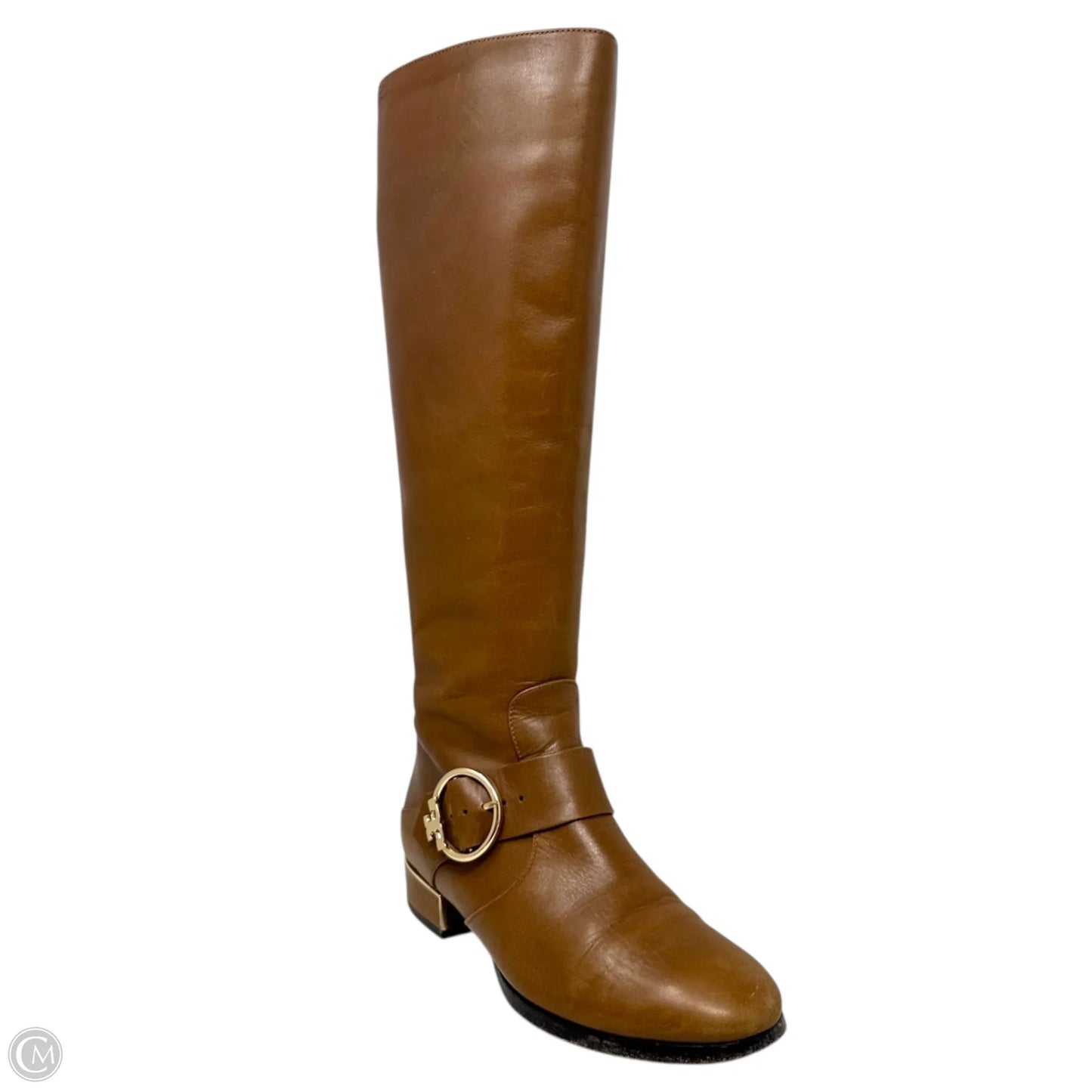 Sofia Leather Riding Boots Designer By Tory Burch In Tan, Size: 7.5