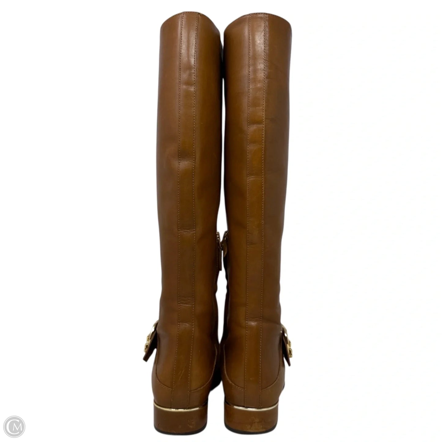 Sofia Leather Riding Boots Designer By Tory Burch In Tan, Size: 7.5