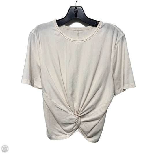 Athletic Top Short Sleeve By Lululemon In Cream, Size: M Estimated