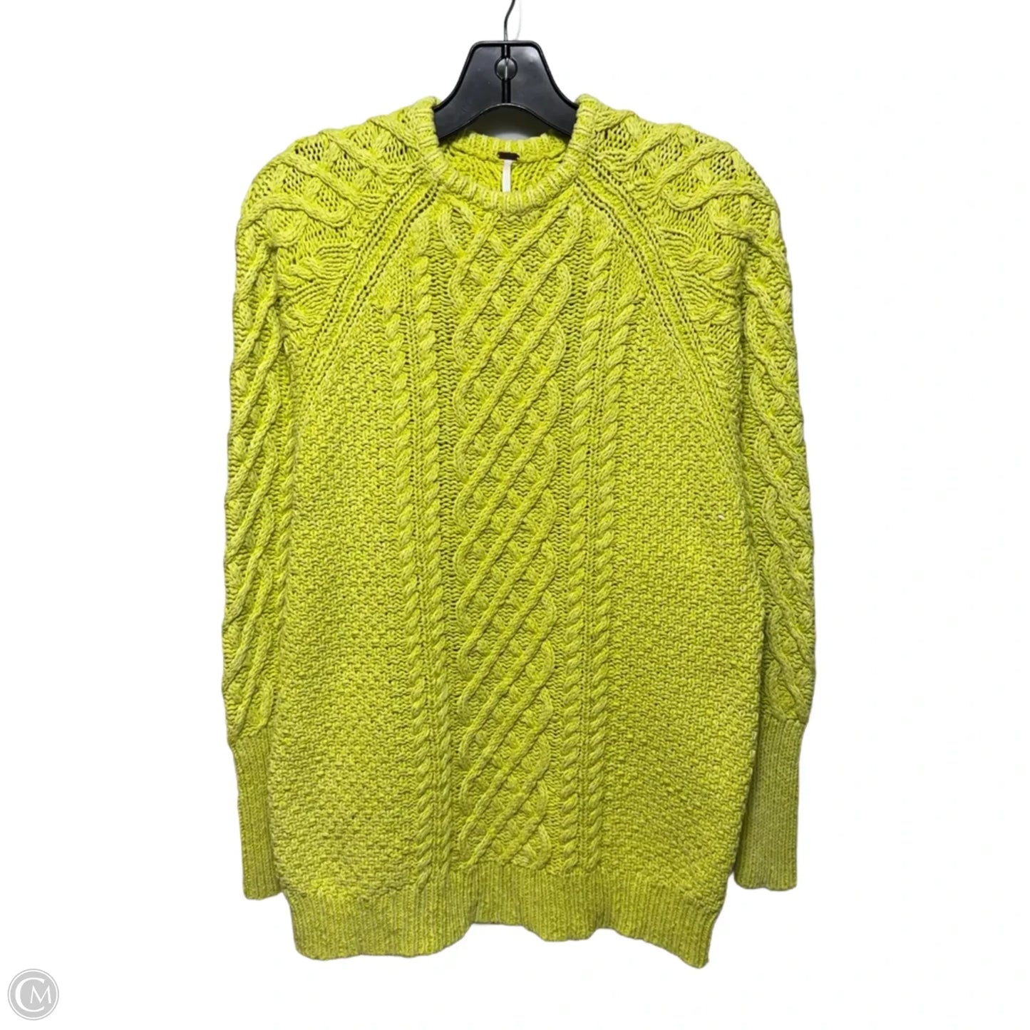 On a Boat Tunic Sweater Dress By Free People In Chartreuse, Size: XS