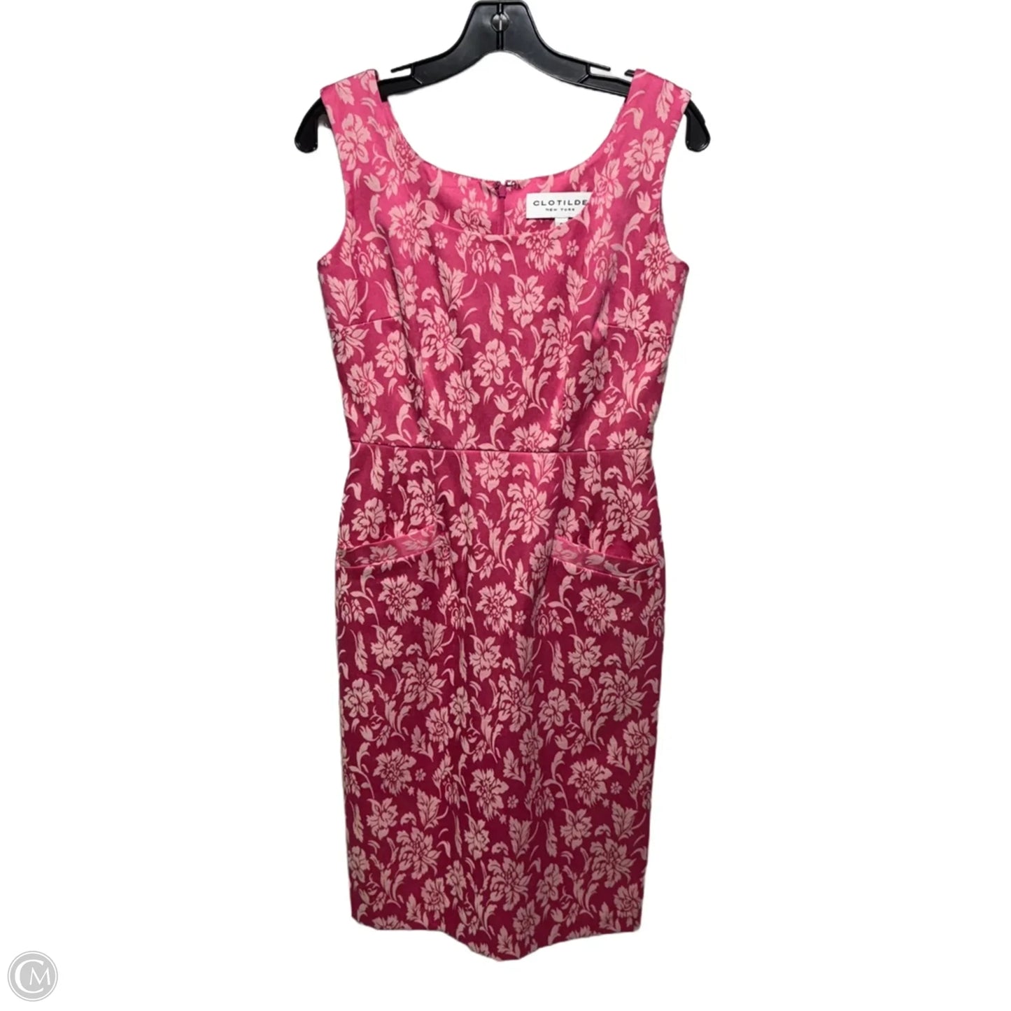 Floral Jacquard Sheath Midi Dress By Clotilde New York In Pink, Size: 0