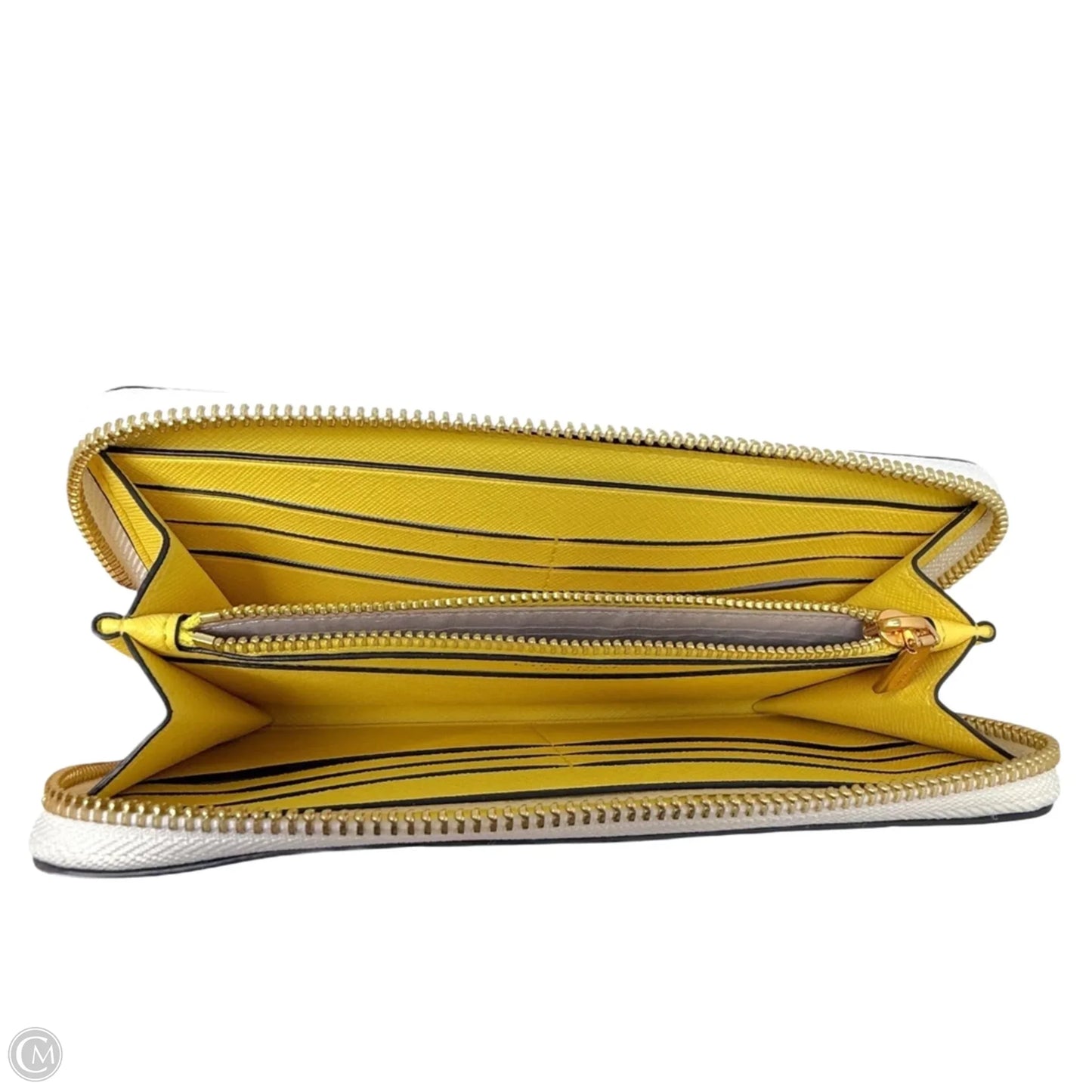 Morgan Lemon Toss Embossed Saffiano Leather Zip Around Continental Wallet Designer By Kate Spade, Size: Medium