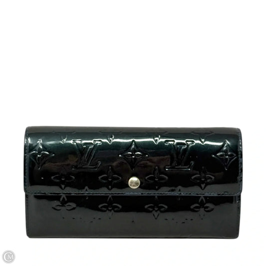 Bleu Nuit Monogram Vernis Portefeuille Sarah Long Wallet Luxury Designer By Louis Vuitton, Size: Medium