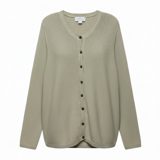 Plus Size Cardigan Sweater By CJ Banks In Green, Size: 3X