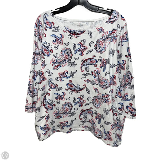 Top Long Sleeve By Talbots In Paisley Print, Size: 3x