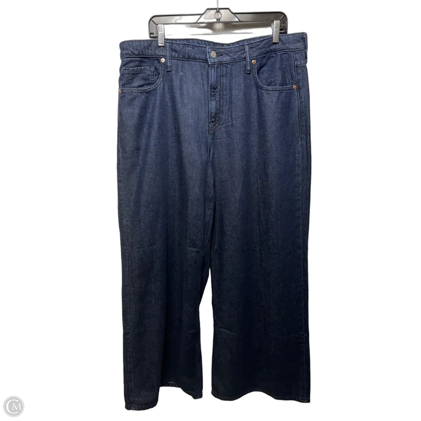 Curvy Baggy Mid Rise Jeans By Gap In Blue Denim, Size: 14
