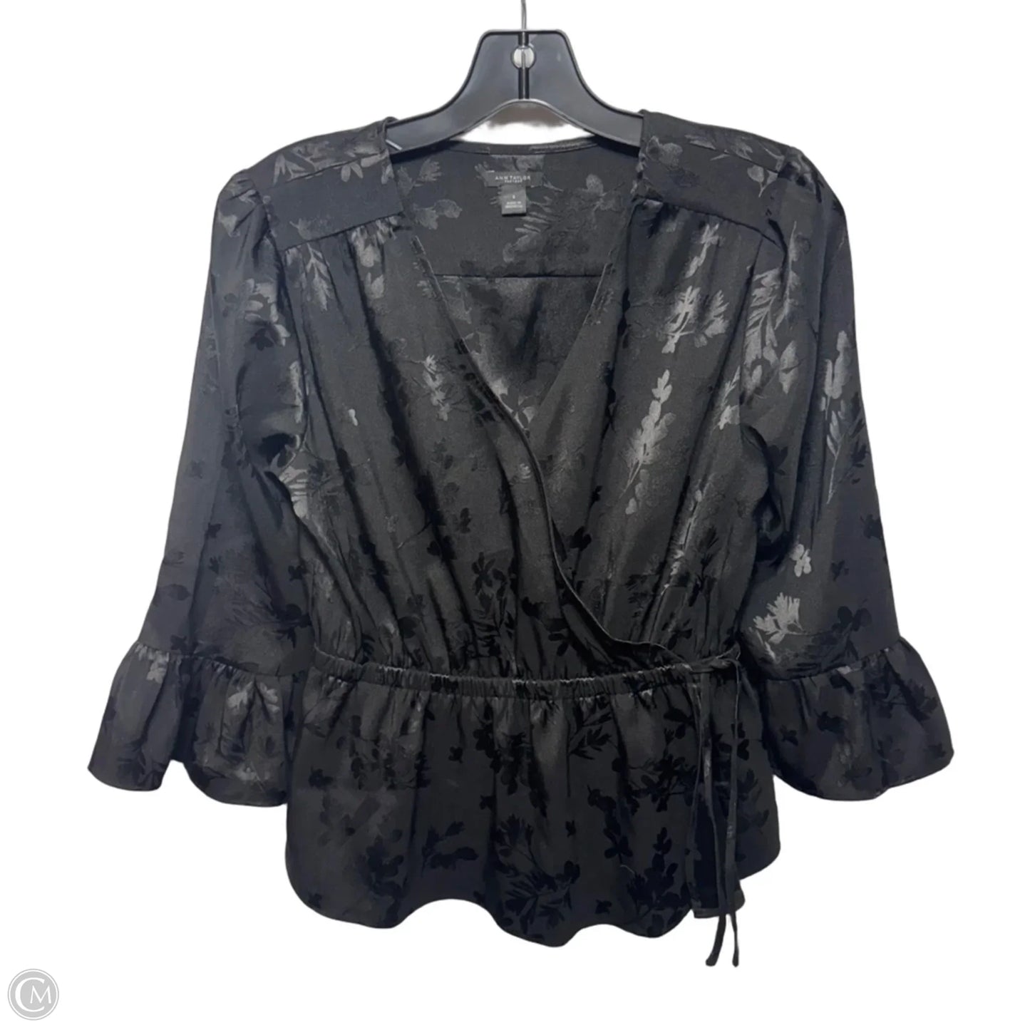 Top Long Sleeve By Ann Taylor In Black, Size: S