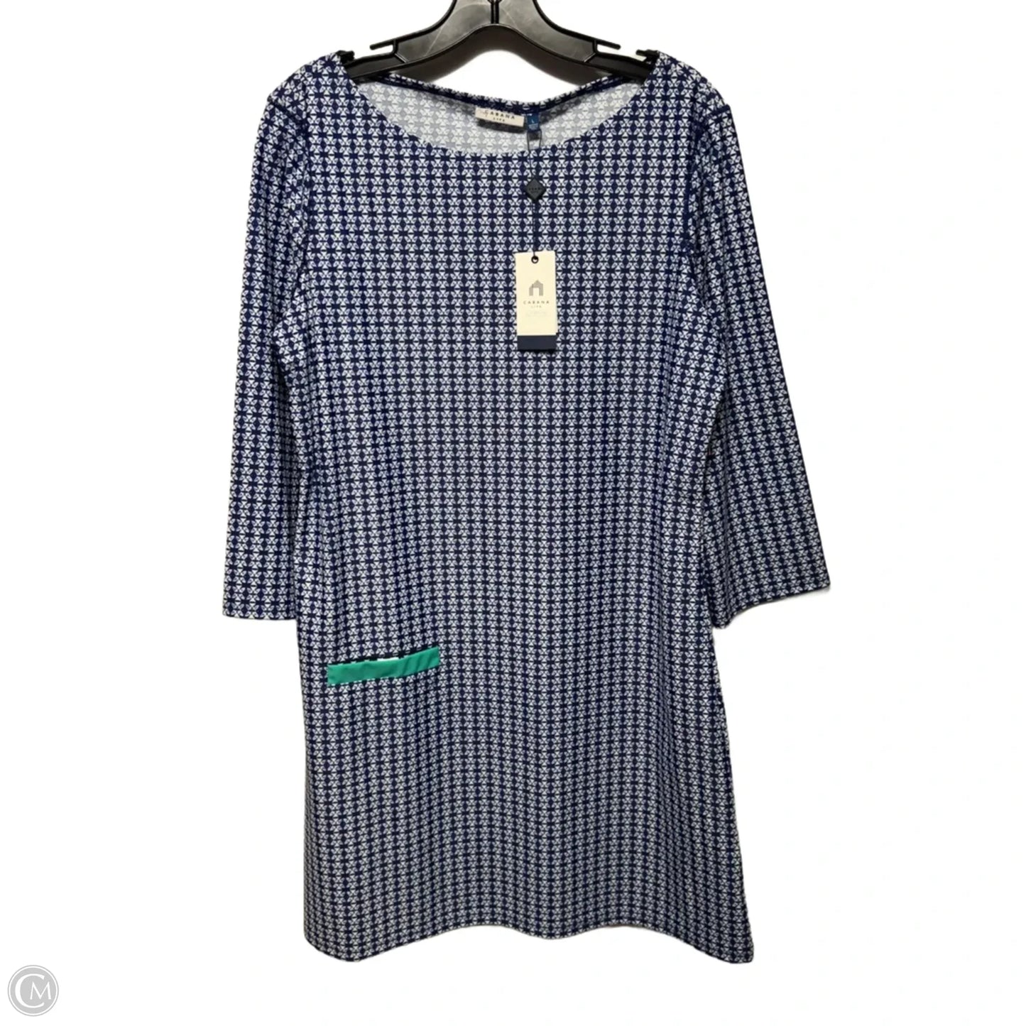 Dress Casual Short By Cabana Life In Blue & White, Size: L