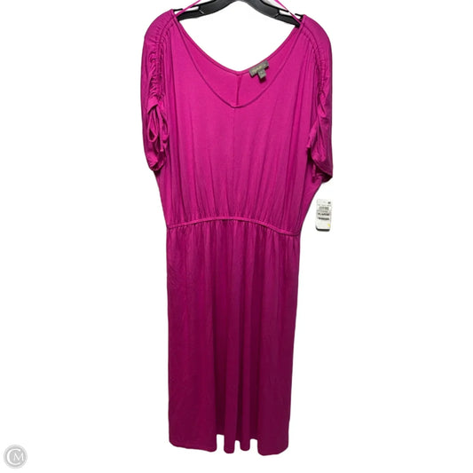 Knit V-neck Dress By Style And Company In Fuschia Tulip, Size: Xl