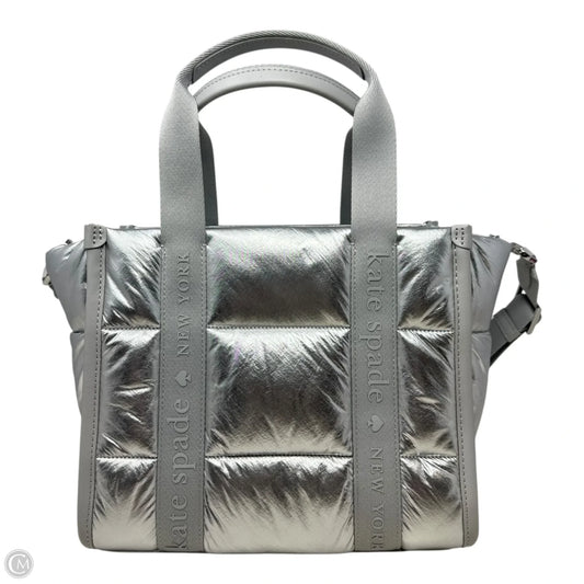 Metallic Puffer Satchel Handbag Designer By Kate Spade, Size: Medium
