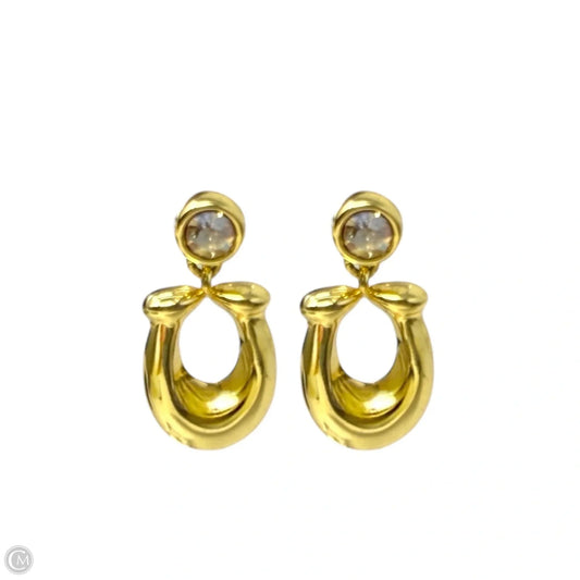 Signature C Crystal Gold Tone Earrings Designer By Coach